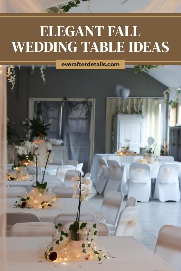 Ruled Top Band + Tab Pinterest template example: a wedding pin titled "Elegant Fall Wedding Table Ideas"