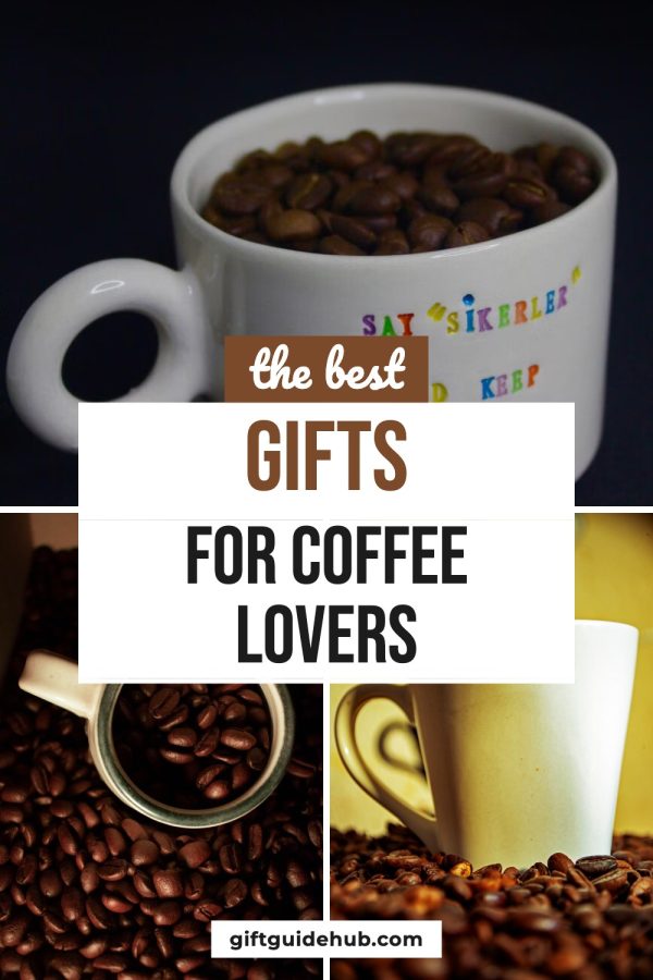 Strip Over Box Pinterest template example: a gift guide pin titled "The Best Gifts for Coffee Lovers"