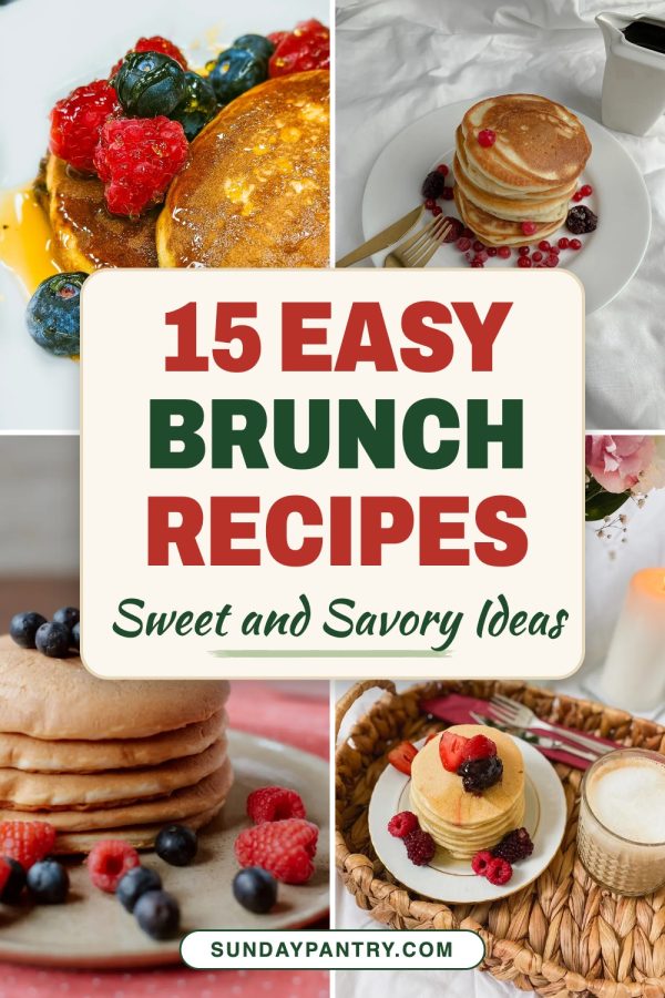 Two-Tone Card Pinterest template example: a recipes pin titled "15 Easy Brunch Recipes"