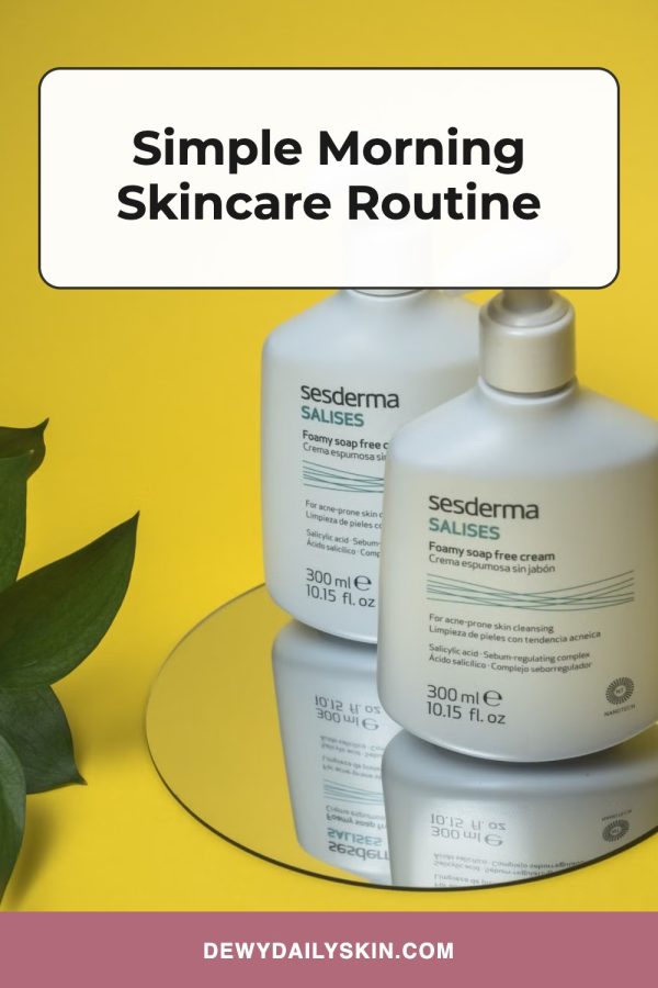 Floating Card Pinterest template example: a beauty pin titled "Simple Morning Skincare Routine"