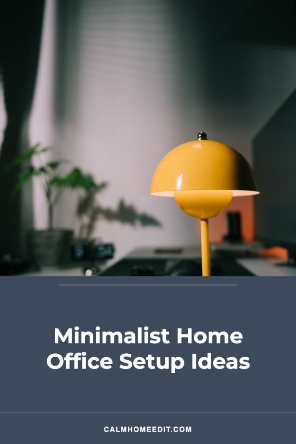 Minimal Card Pinterest template example: a home office pin titled "Minimalist Home Office Setup Ideas"