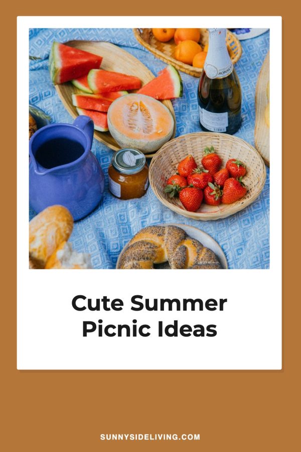 Polaroid Pinterest template example: a lifestyle pin titled "Cute Summer Picnic Ideas"
