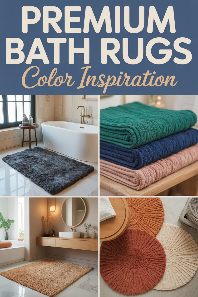 Premium colored bath rugs Pinterest pin