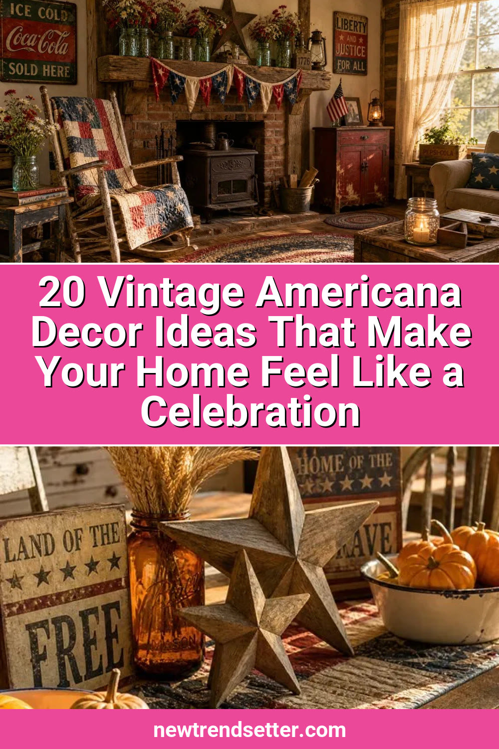 Vintage Americana decor Pinterest pin