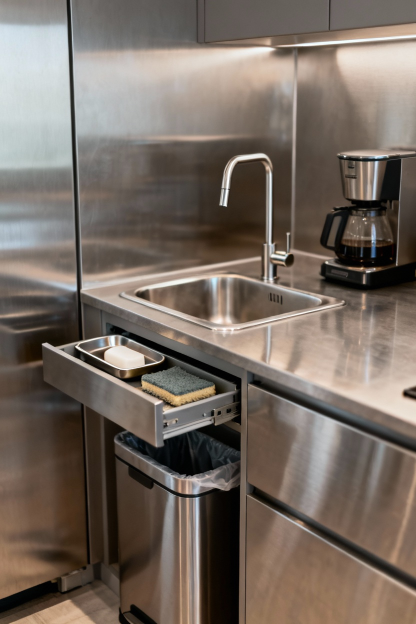 Installez un petit évier café pour rinçage et confort
