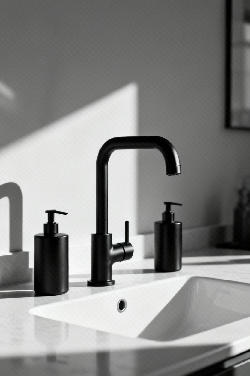 Installez un Robinet Noir Statement comme Sculpture Fonctionnelle