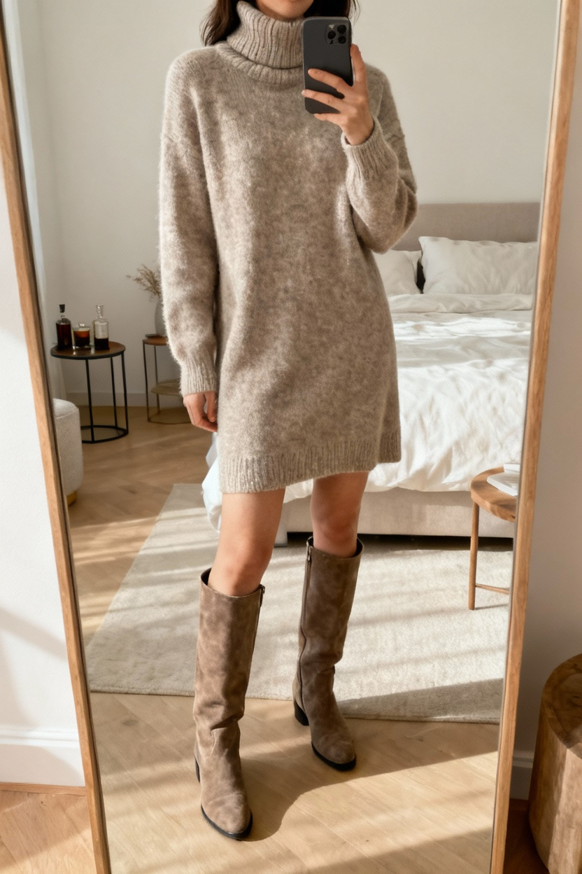 Cozy Turtleneck Dress