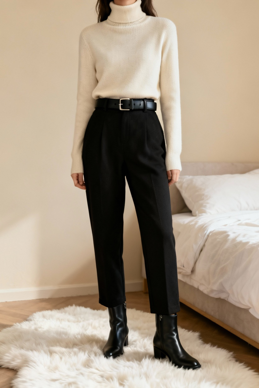 Casual Chic with High-Waisted Pants