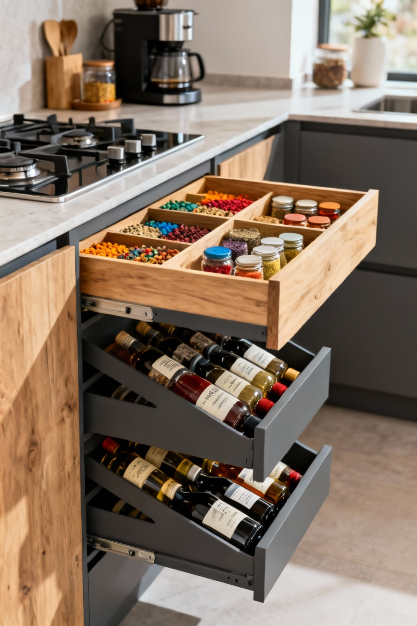Concevez des tiroirs modulaires pour épices et petits bocaux
