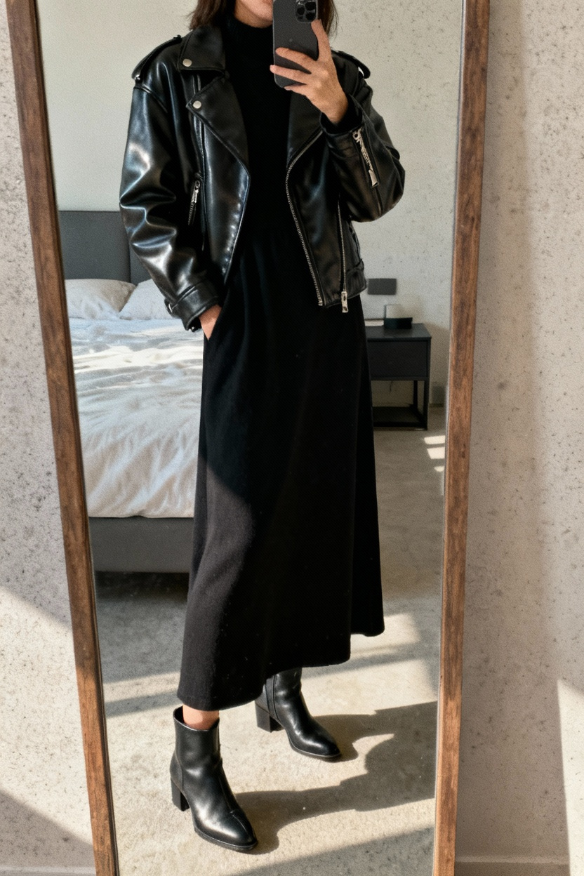 Edgy Vibes with a Leather Jacket