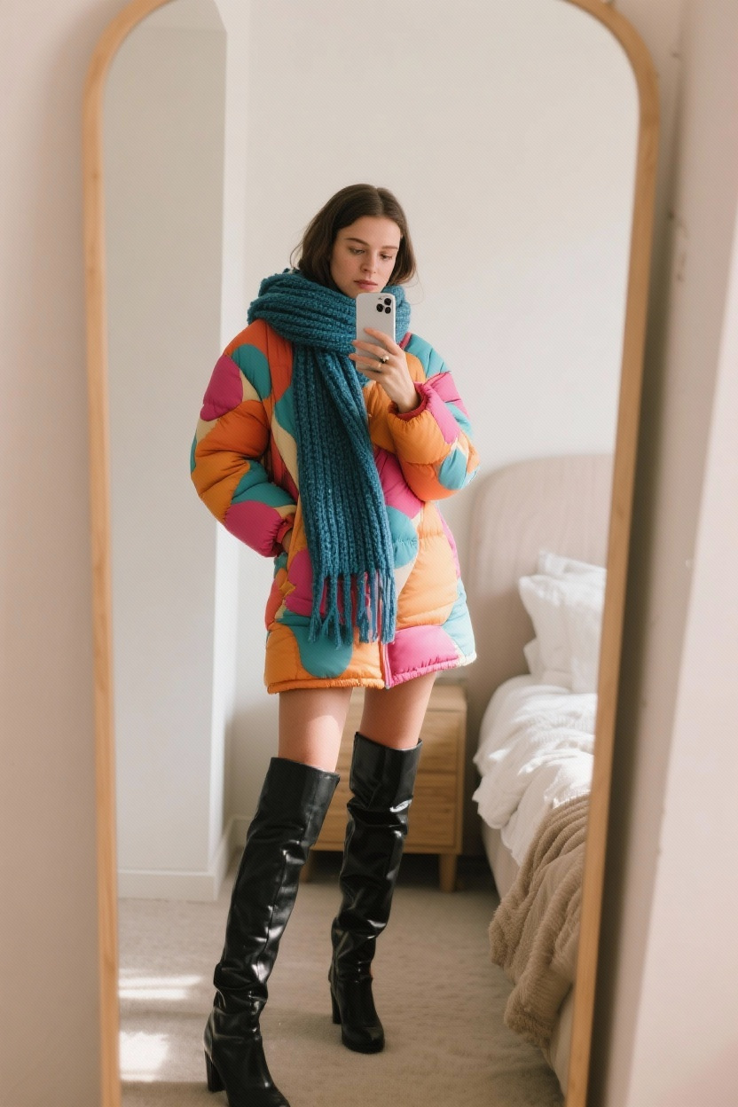 Playful Puffer Dress Combo