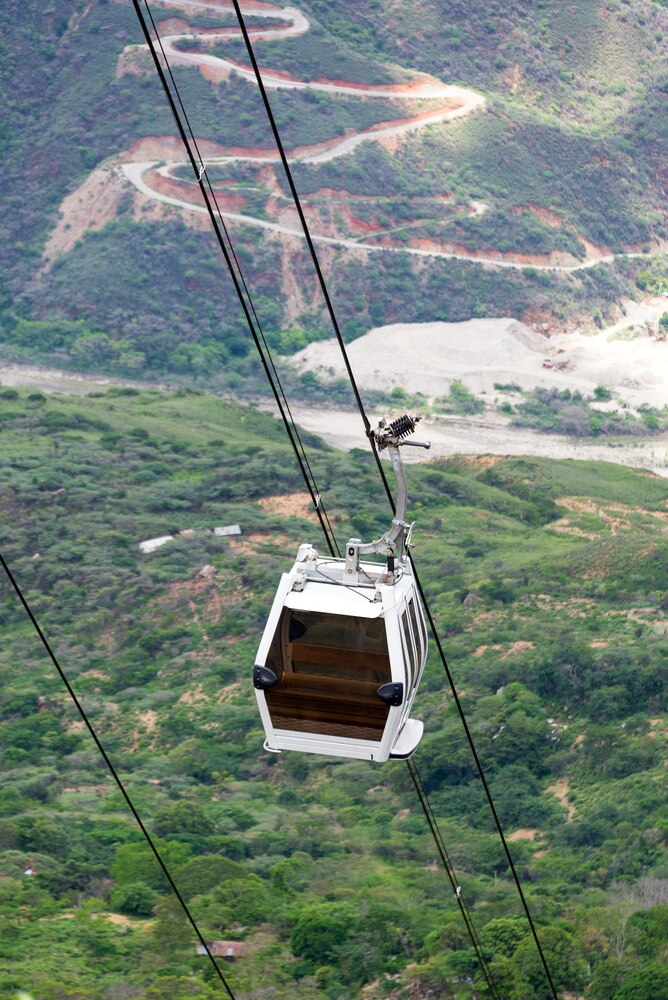 Riding the Cable Car to the Virgen del Socavón