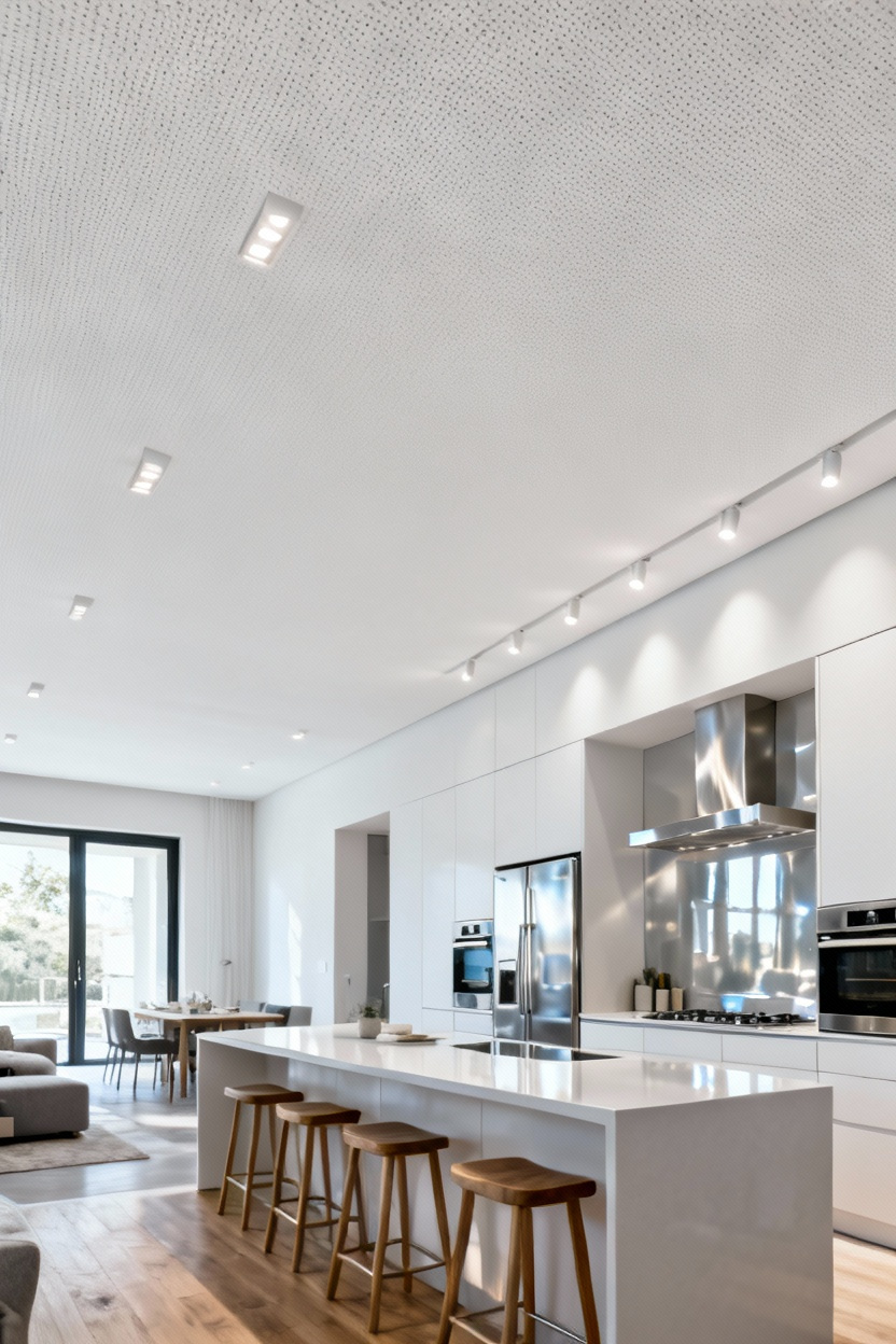 Faux Plafond Tendu Blanc Mat Microperforé