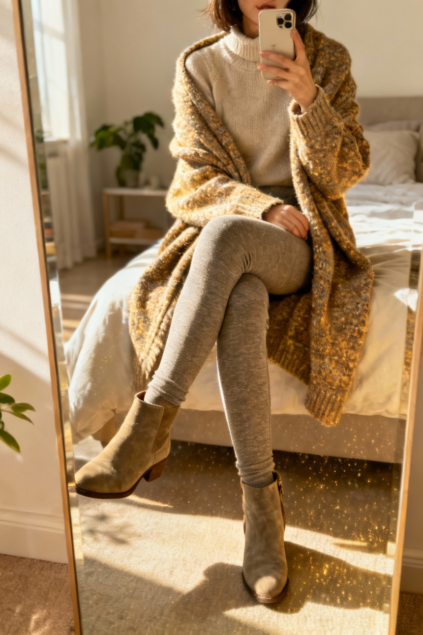 Comfy Cardigan and Boots Combo