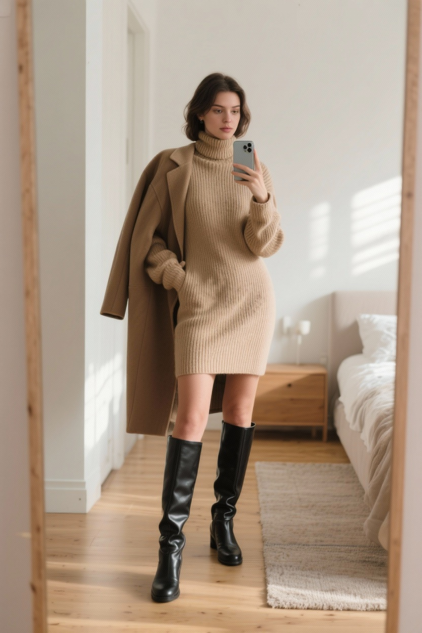 Classic Turtleneck Dress Style